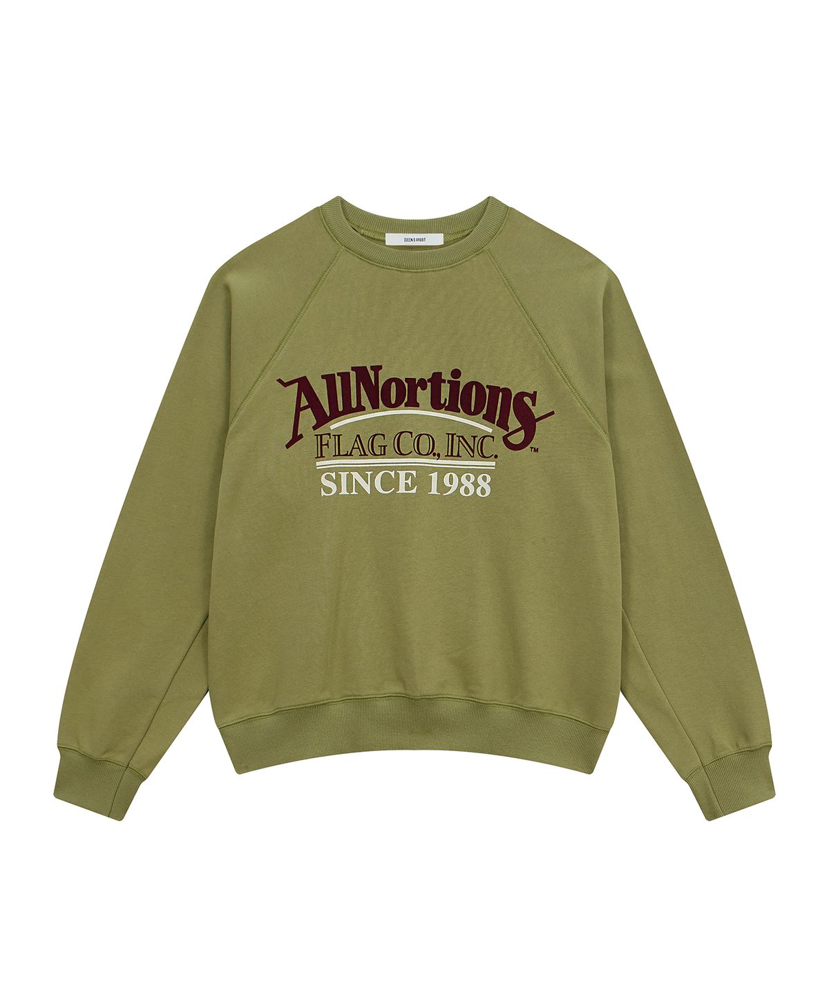 퀸스래빗(Q'SRB) All Nothing Lettered Notch-Neck Sweatshirt