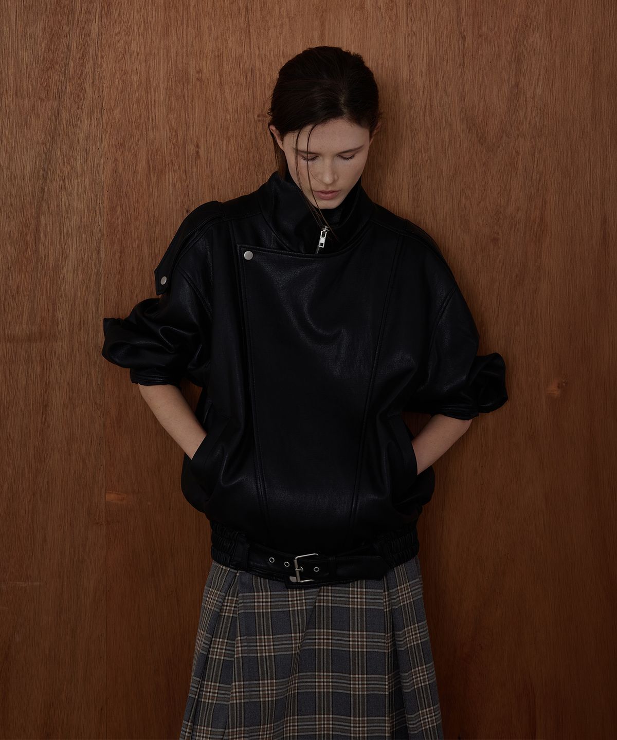 퀸스래빗(Q'SRB) Classic Plaid Pleated Midi Skirt