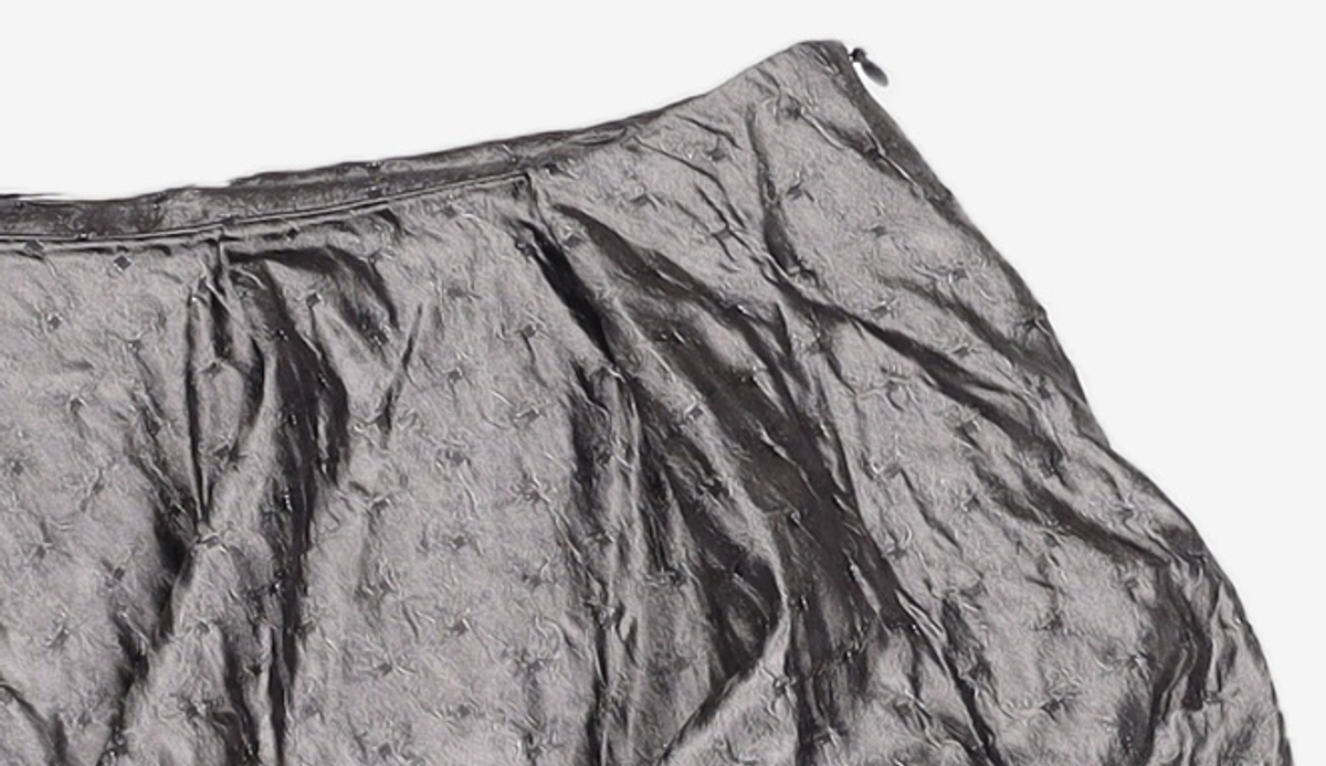 애프터아워즈(AFTERHOURS) DOUBLE HEM BUBBLE SKIRT (GLOSSY CHARCOAL) 2