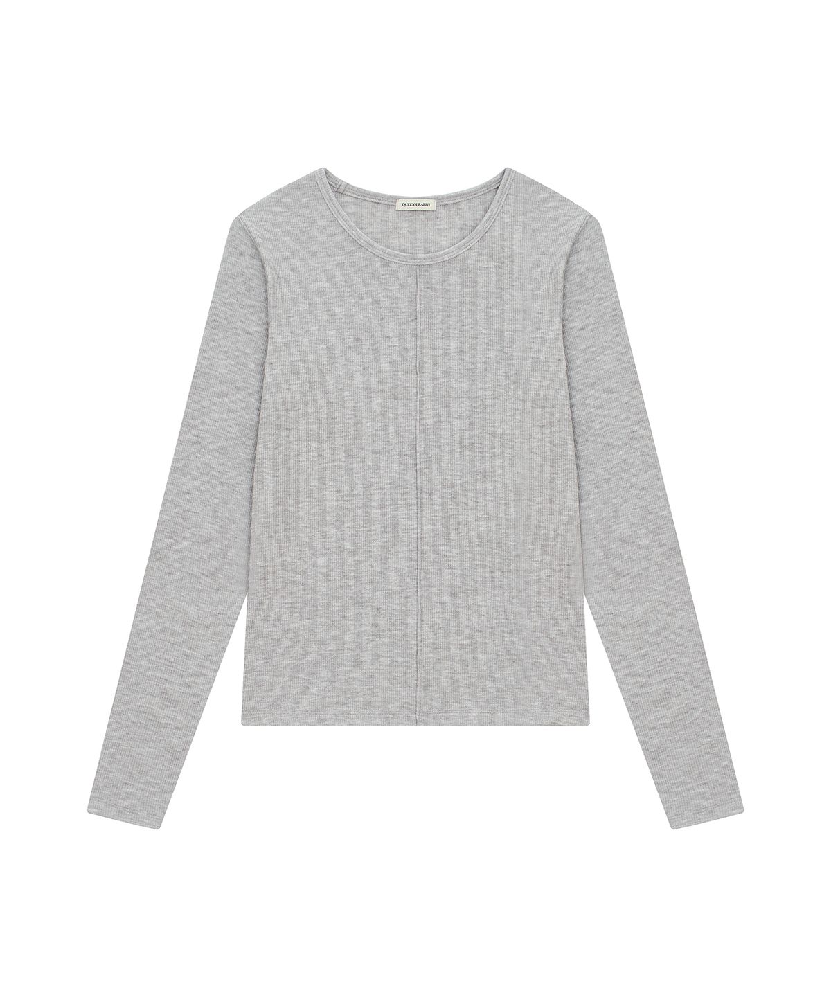 퀸스래빗(Q'SRB) Silket Fine-Ribbed Center-Seam Top