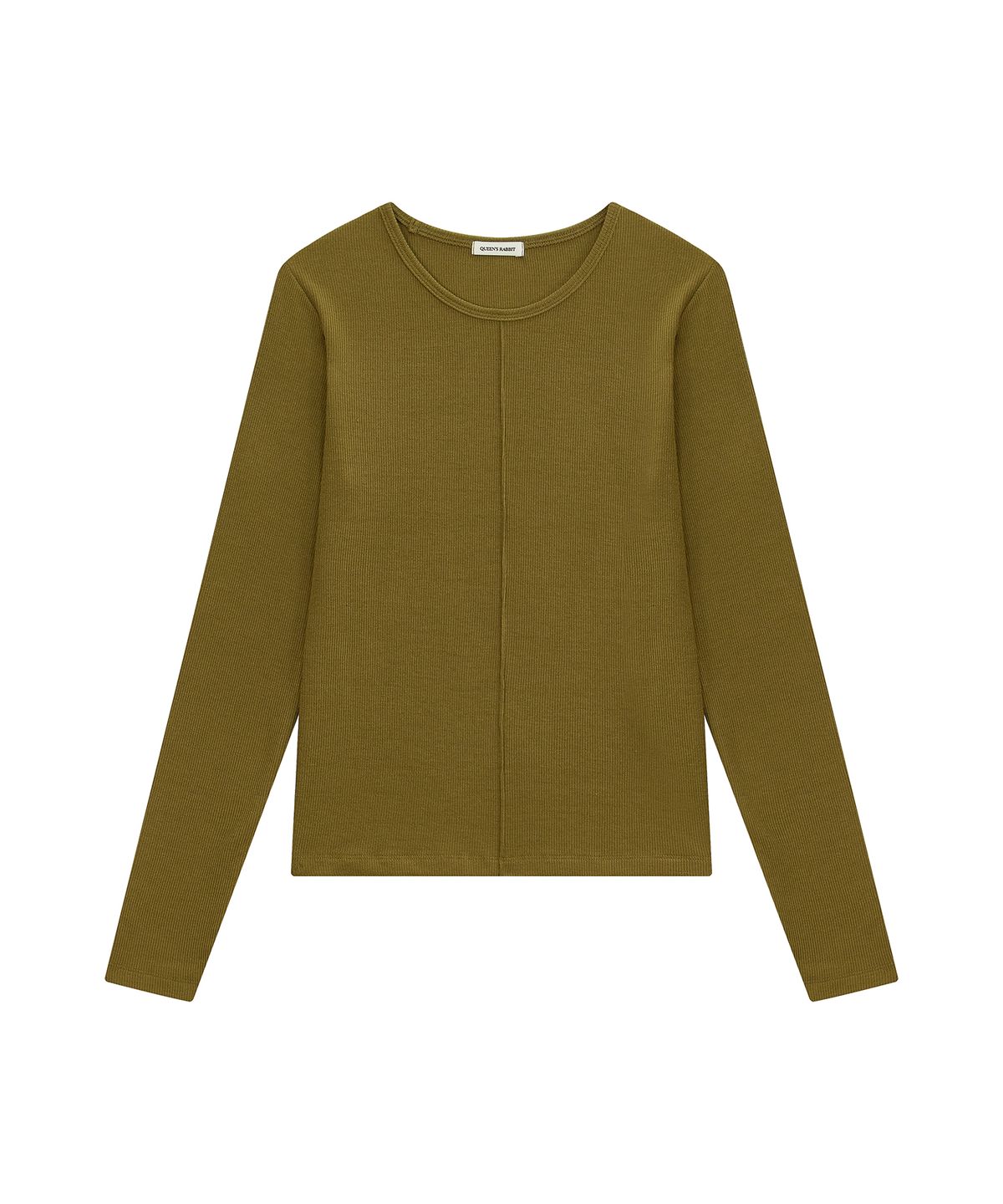 퀸스래빗(Q'SRB) Silket Fine-Ribbed Center-Seam Top