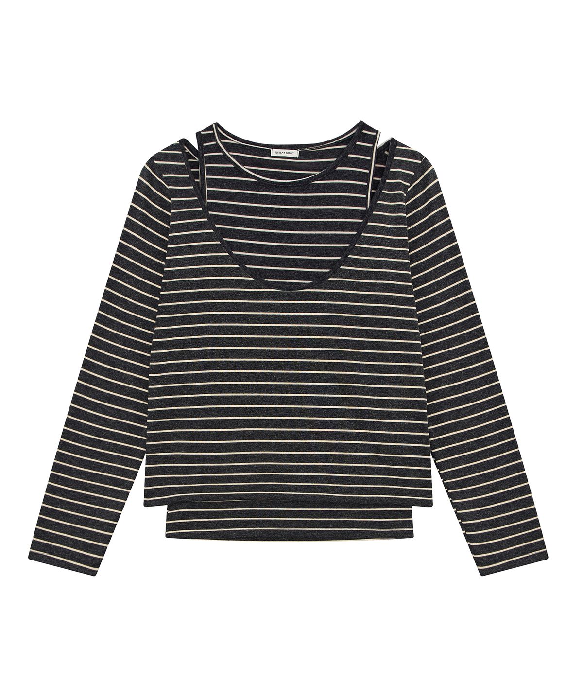 퀸스래빗(Q'SRB) The Parallel-Line Fine-Striped Sleeveless Set-up