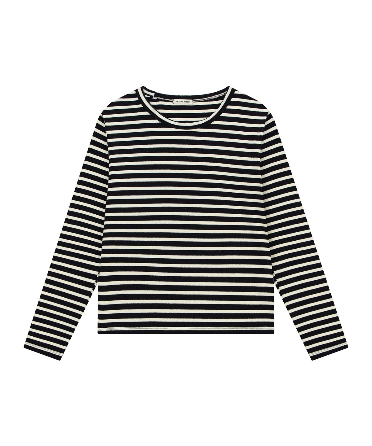 퀸스래빗(Q'SRB) Relaxed Layered Striped Long Sleeve Top