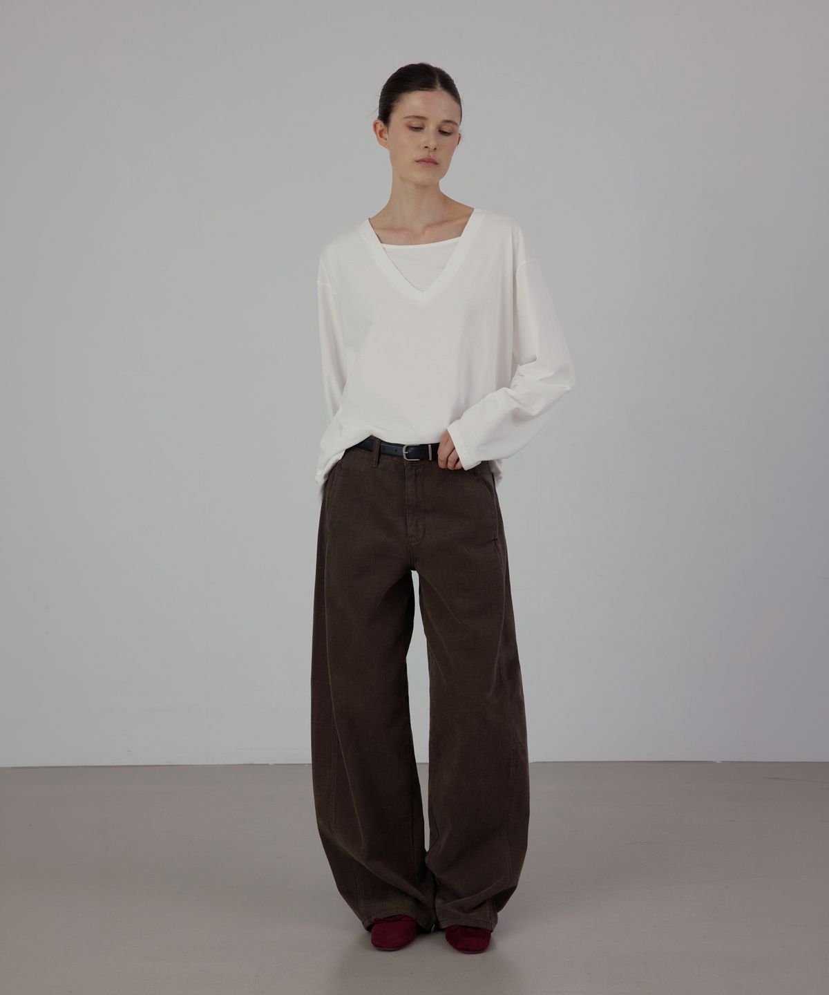 퀸스래빗(Q'SRB) Curved Barrel Cotton Pants