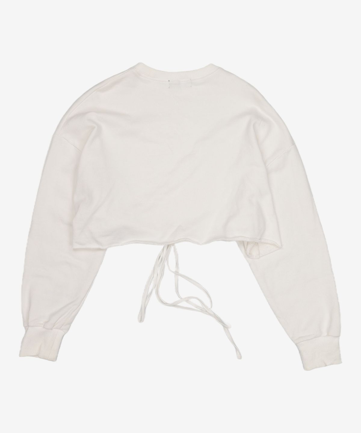 유희(YOUHEE) LACE-UP CROP SWEATSHIRT WHITE FREE