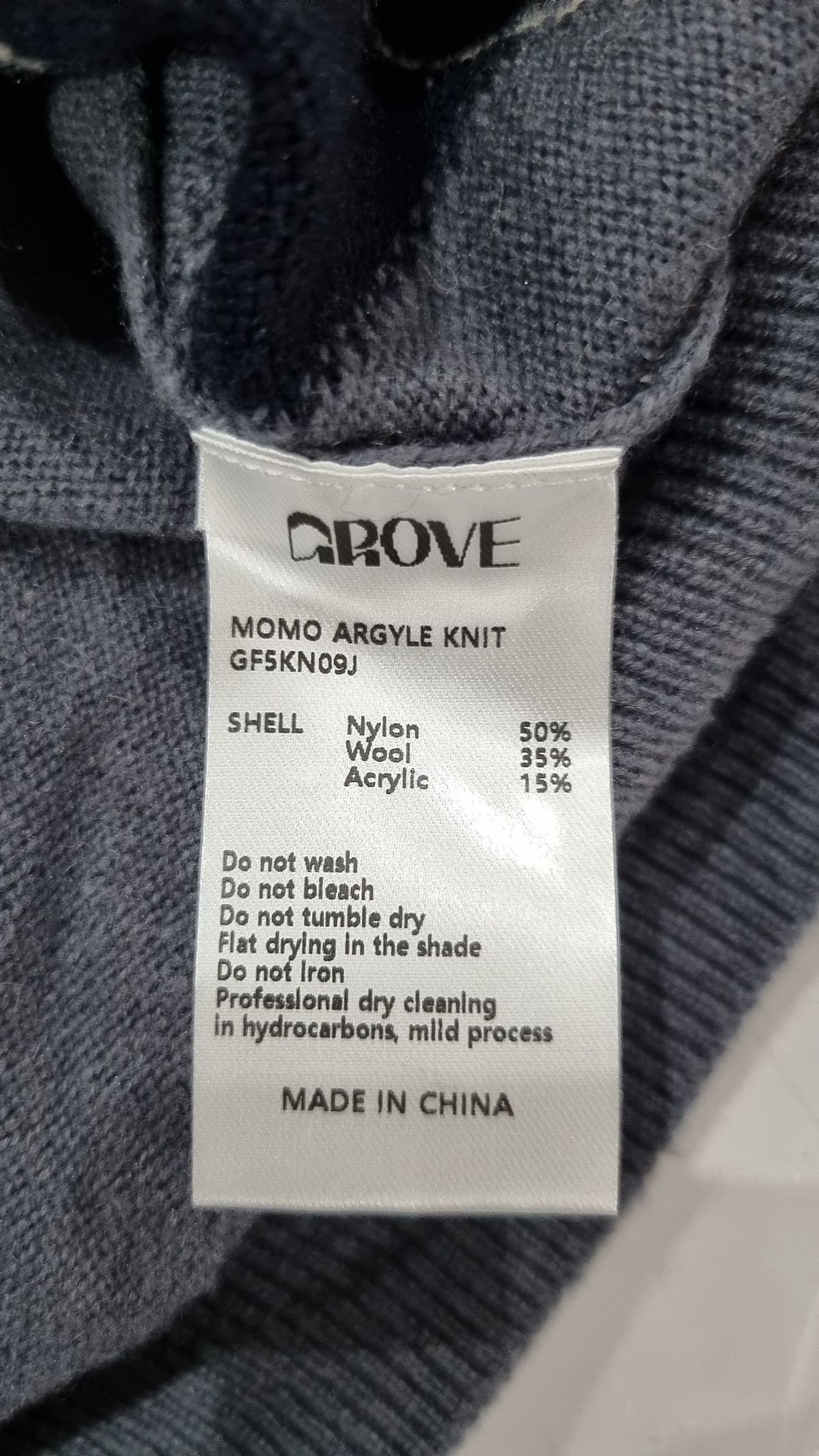 그로브(GROVE) MOMO ARGYLE KNIT (BLUE) FREE