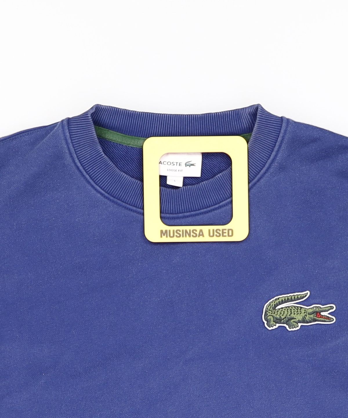 라코스테(LACOSTE) 공용 80 S 빅 크록 매치 크루넥 스웨트셔츠 [다크블루] L
