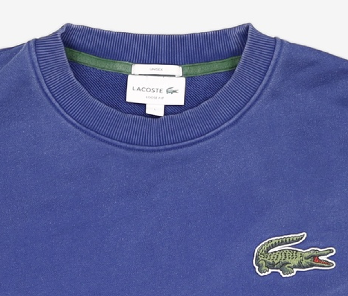 라코스테(LACOSTE) 공용 80 S 빅 크록 매치 크루넥 스웨트셔츠 [다크블루] L