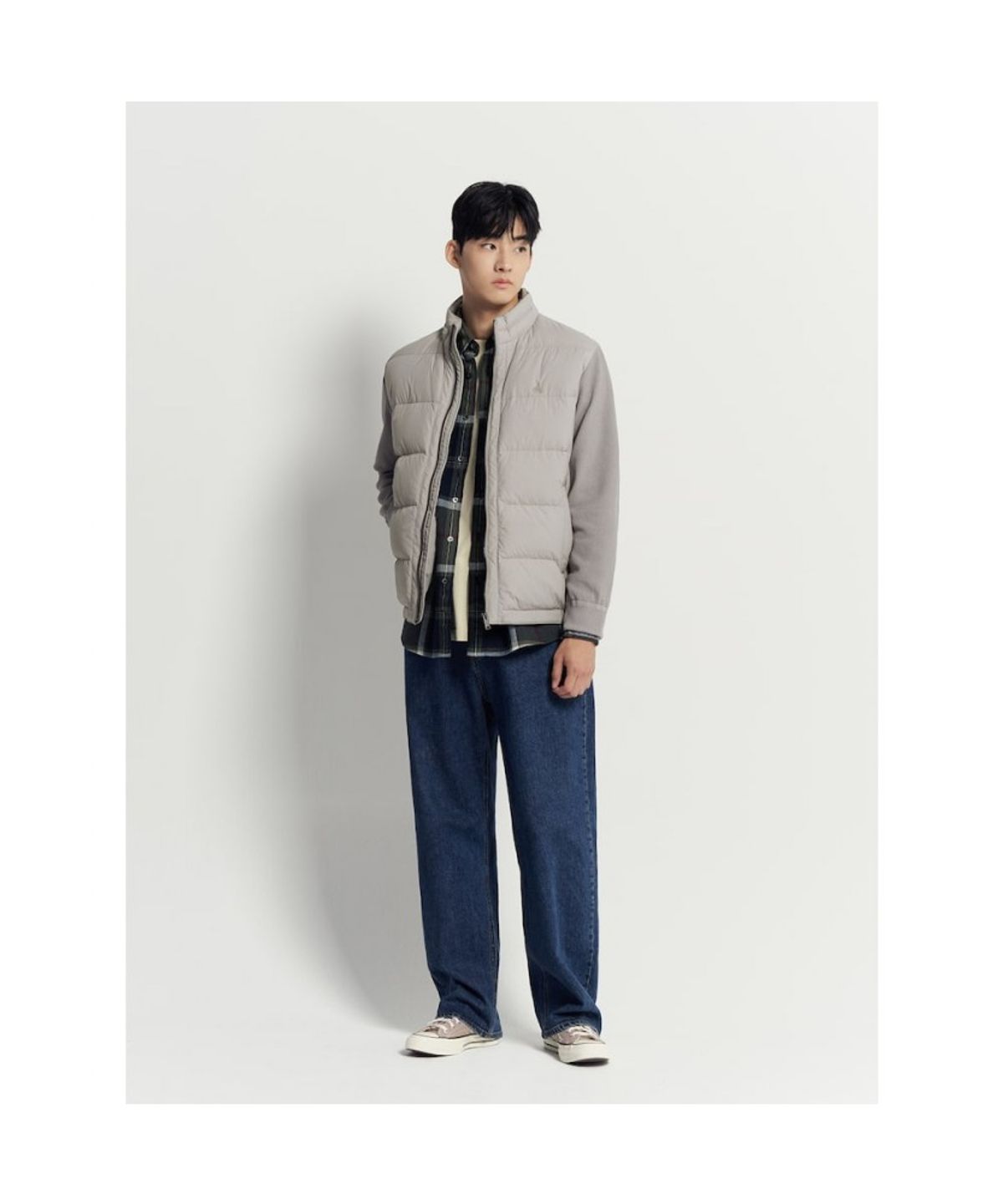 빈폴 멘(BEANPOLE MEN) 니트소매 구스 다운  베이지