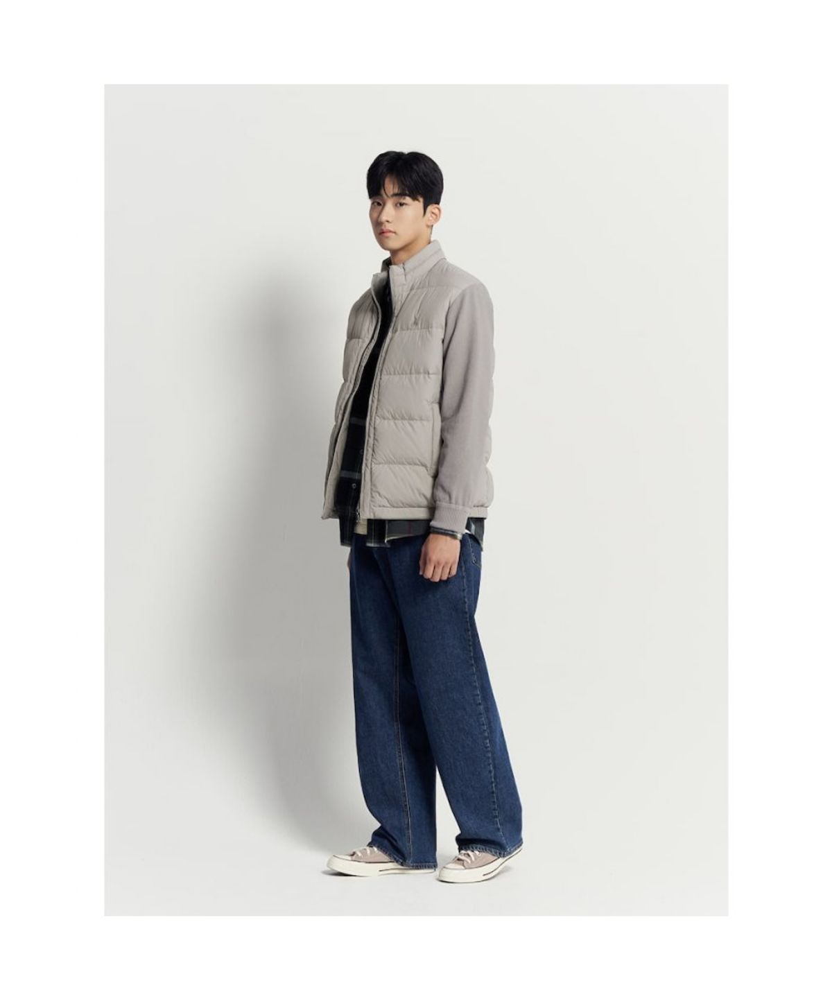 빈폴 멘(BEANPOLE MEN) 니트소매 구스 다운  베이지