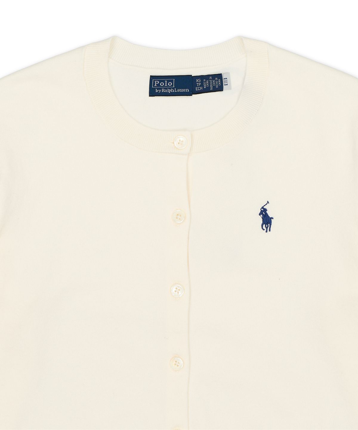 폴로 랄프 로렌(POLO RALPH LAUREN) 코튼 크루넥 카디건-내추럴