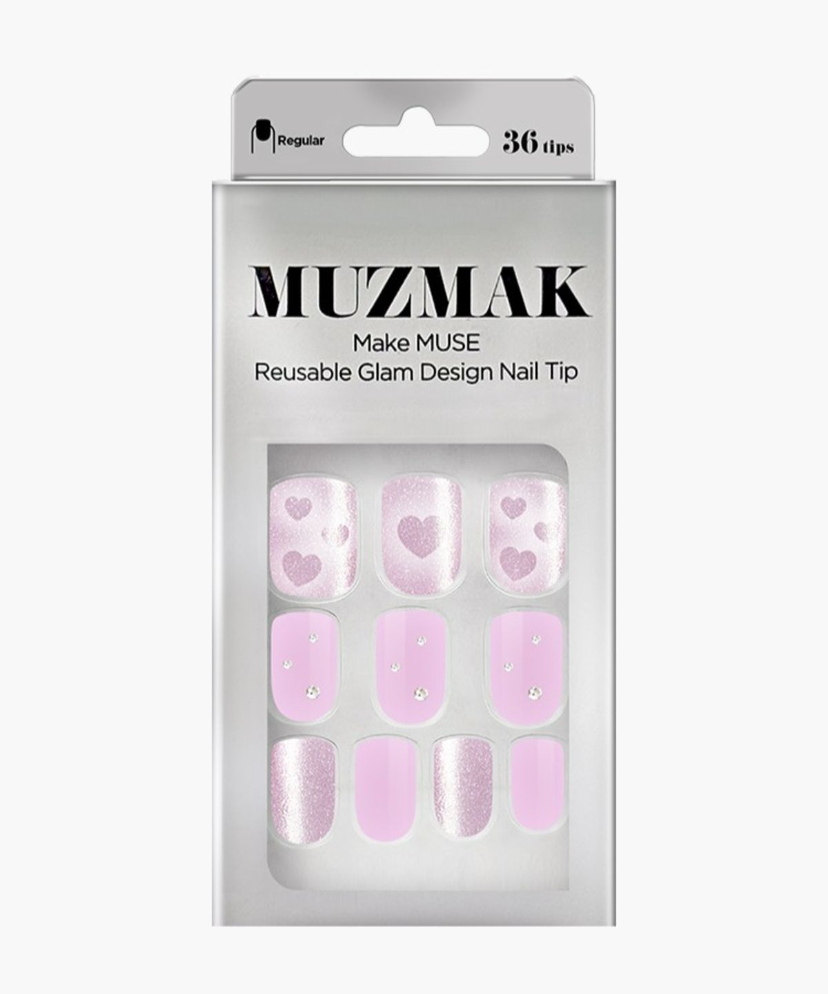 뮤즈마크(MUZMAK) 네일팁 글램 럽 잇 레귤러 셀프네일