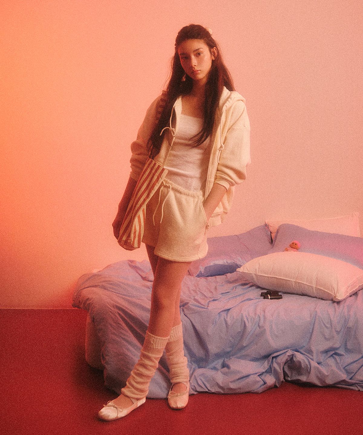 레떼드폴린(LETEDE PAULINE) 410B 스트라이프 캔버스 백
