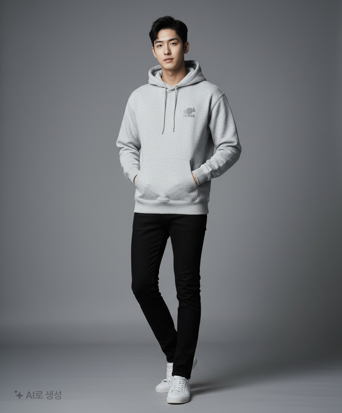 스파오(SPAO) [hyper] 망점 스마일 그래픽 후드(Gray) SPMHB11C63 M