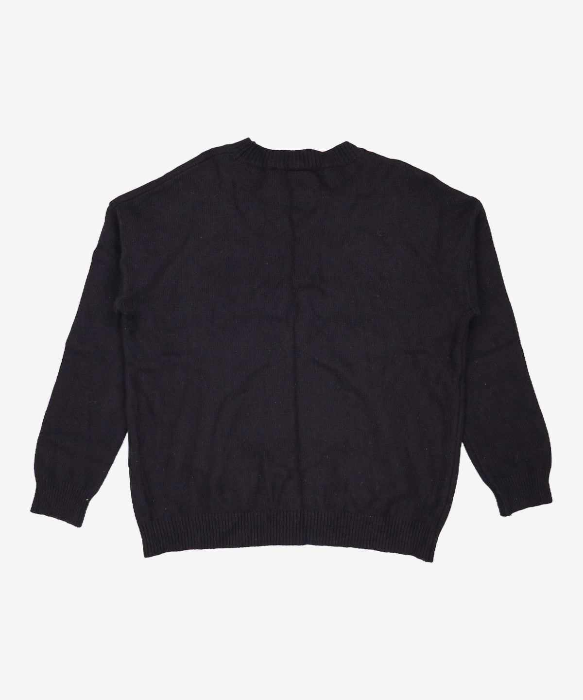 우알롱(WOOALONG) Signature loose fit basic knit - BLACK L