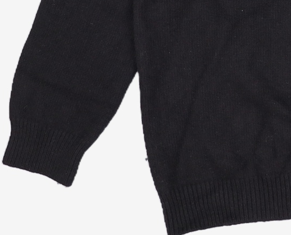 우알롱(WOOALONG) Signature loose fit basic knit - BLACK L