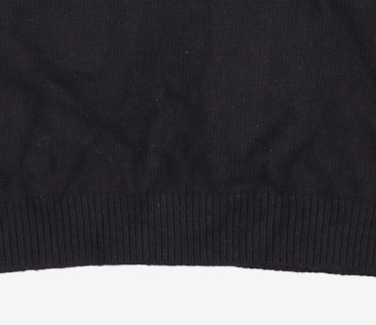 우알롱(WOOALONG) Signature loose fit basic knit - BLACK L