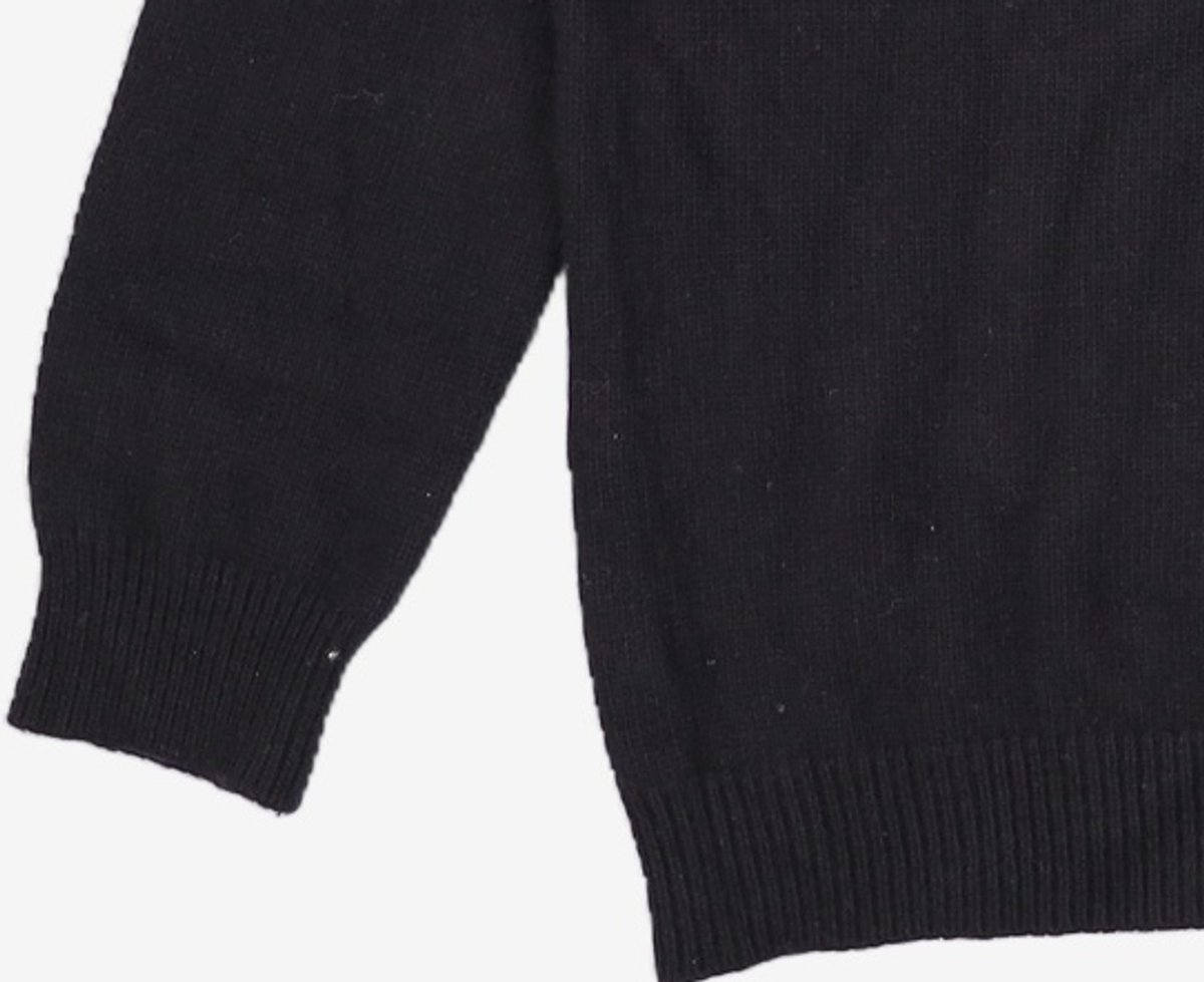우알롱(WOOALONG) Signature loose fit basic knit - BLACK L