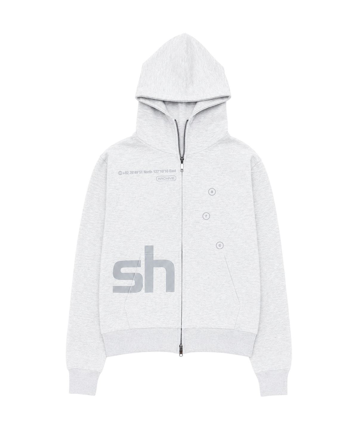 소흘(SOHUL) Easy Hood Zip-up (화이트 멜란지)