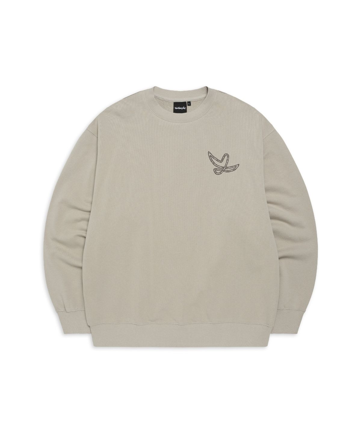 마크곤잘레스(MARK GONZALES) 사인 패턴 로고 스웻셔츠 - L/BEIGE