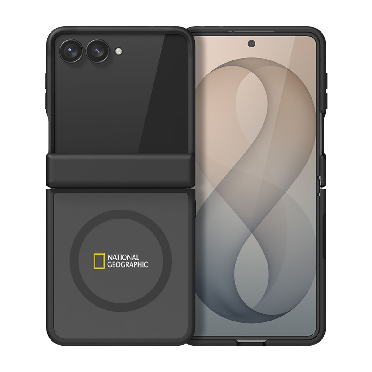 내셔널지오그래픽 모바일(NATIONAL GEOGRAPHIC MOBILE) 갤럭시Z플립8 마그네틱 매트 클리어 힌지 커버 케이스