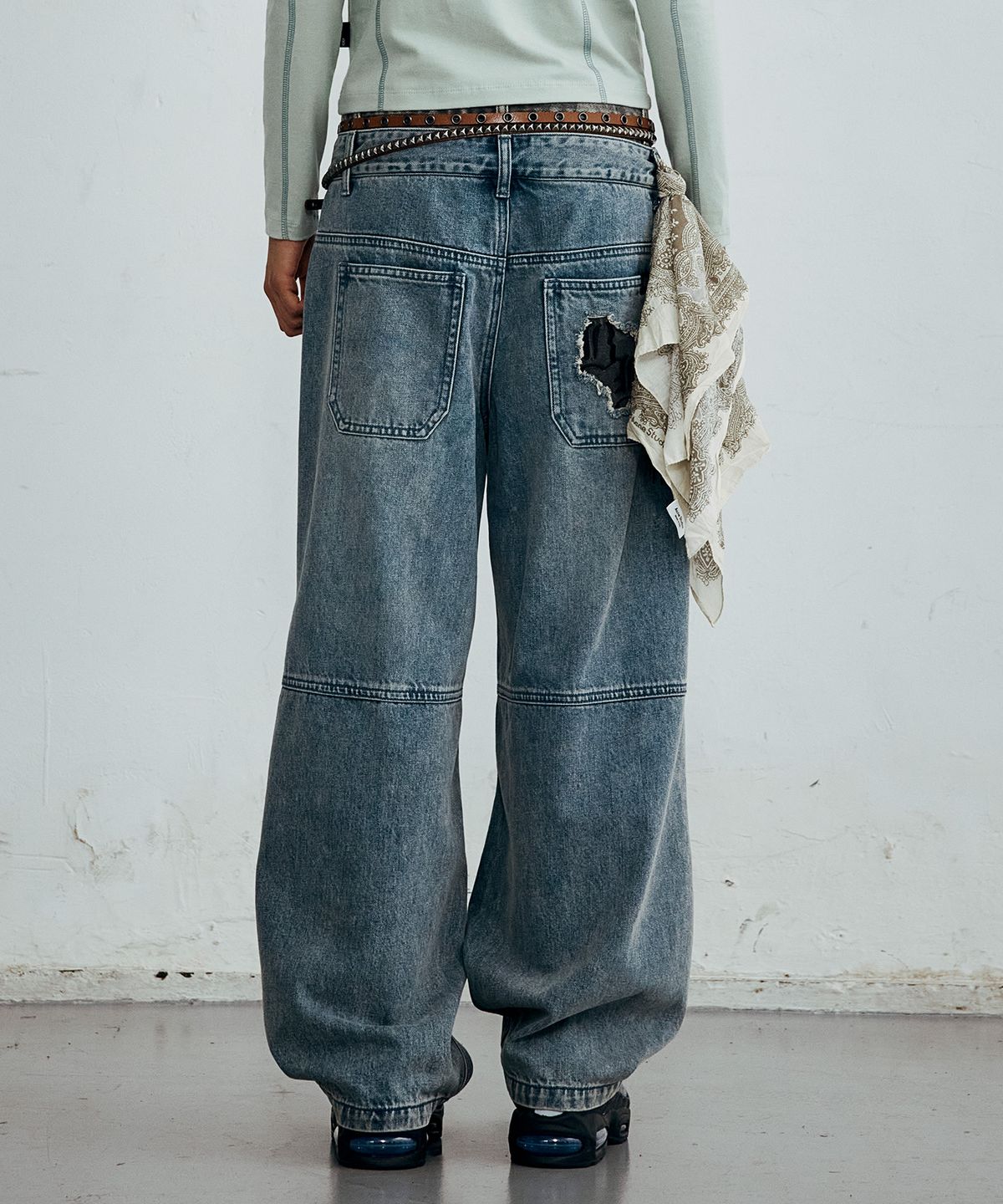 브라운브레스(BROWNBREATH) W LAYERED DENIM PANTS