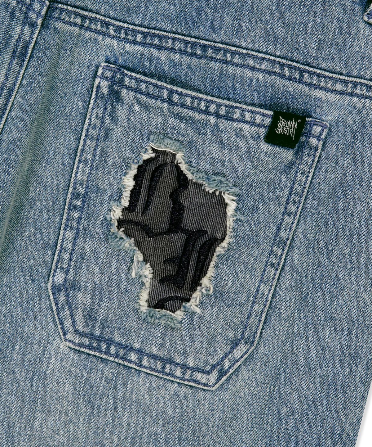 브라운브레스(BROWNBREATH) W LAYERED DENIM PANTS