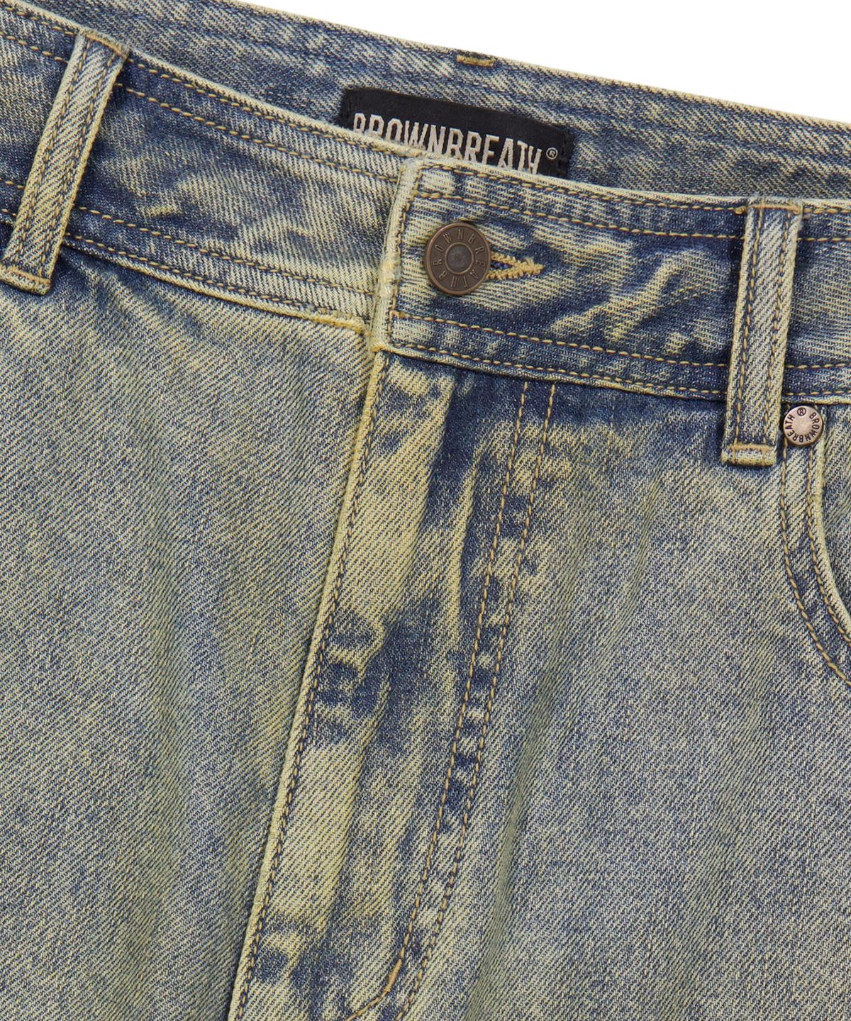 브라운브레스(BROWNBREATH) VINTAGE DESTROYED DENIM PANTS