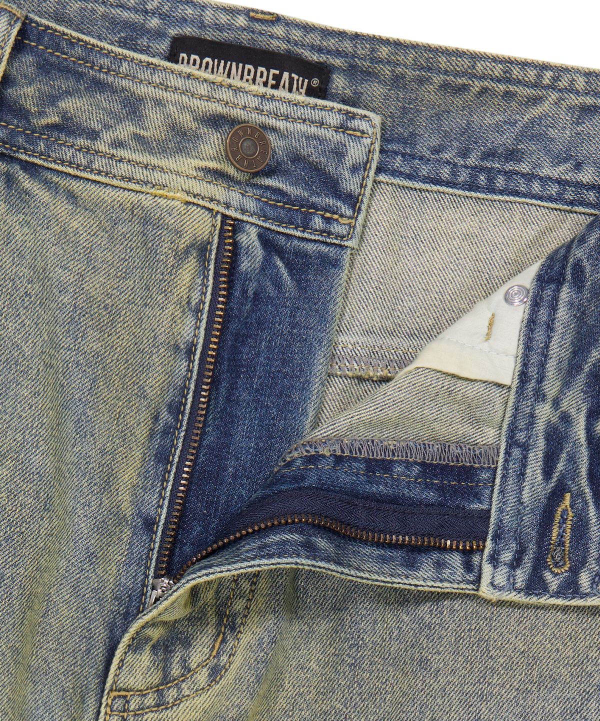 브라운브레스(BROWNBREATH) VINTAGE DESTROYED DENIM PANTS