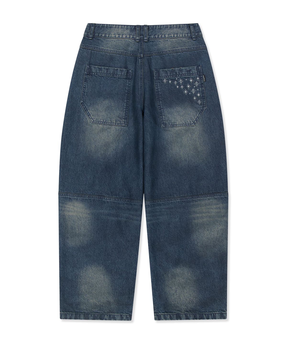 브라운브레스(BROWNBREATH) STAR EMBROIDERY TUCKED DENIM PANTS