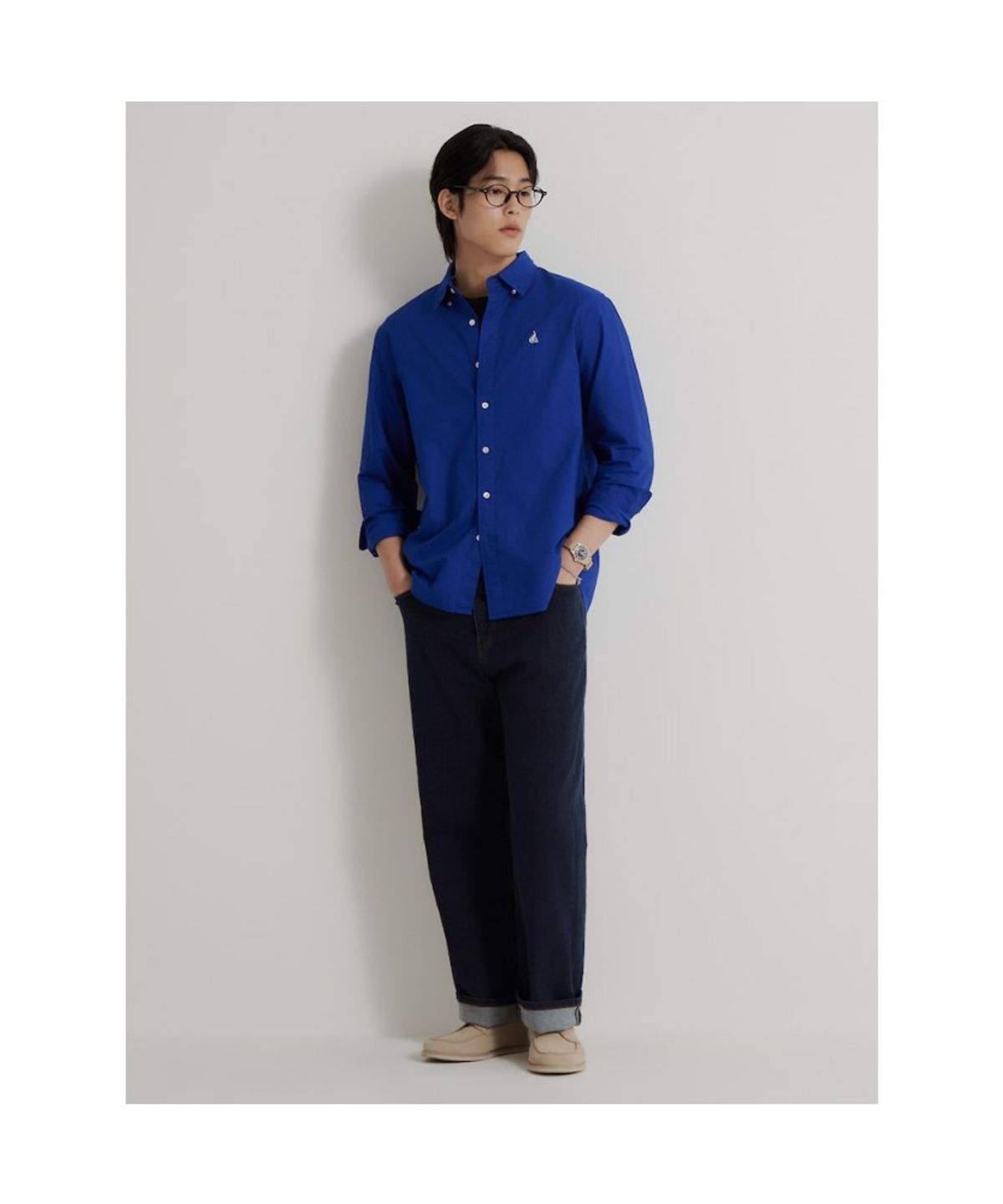 빈폴 멘(BEANPOLE MEN) [Essential] 옥스퍼드 셔츠 - 블루