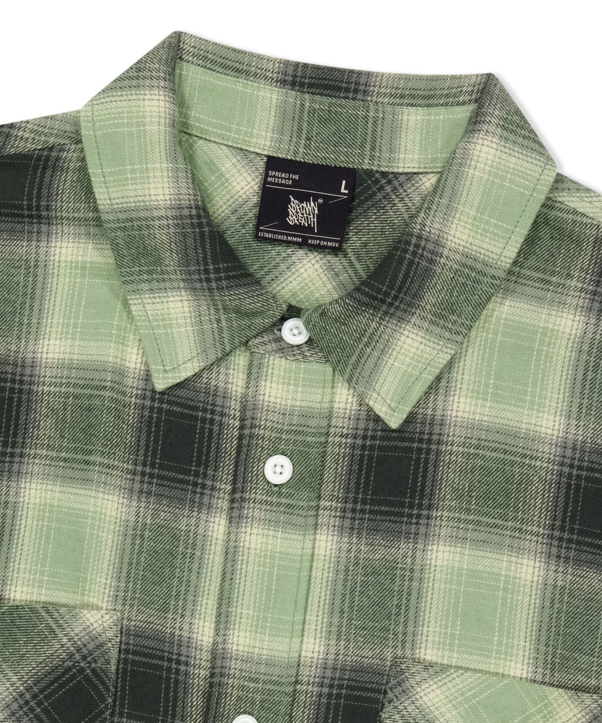 브라운브레스(BROWNBREATH) TAG OMBRE CHECK SHIRTS