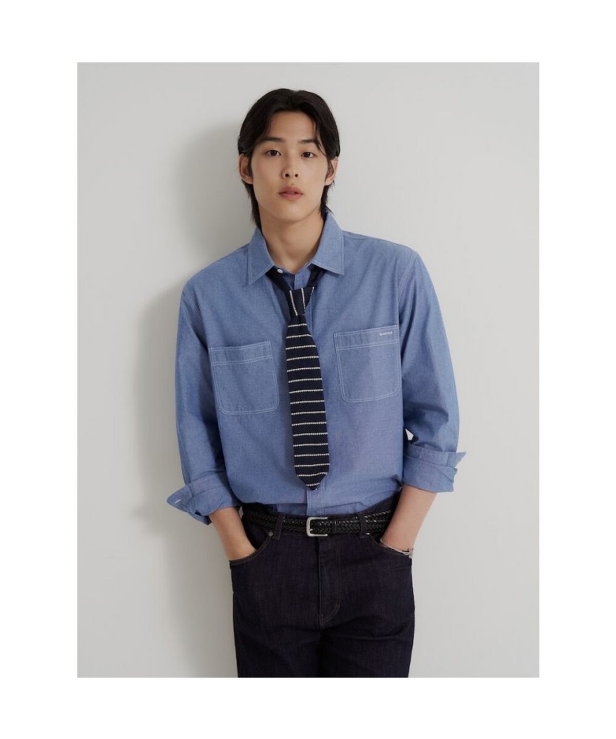 빈폴 멘(BEANPOLE MEN) [Essential] 샴브레이 셔츠 - 블루