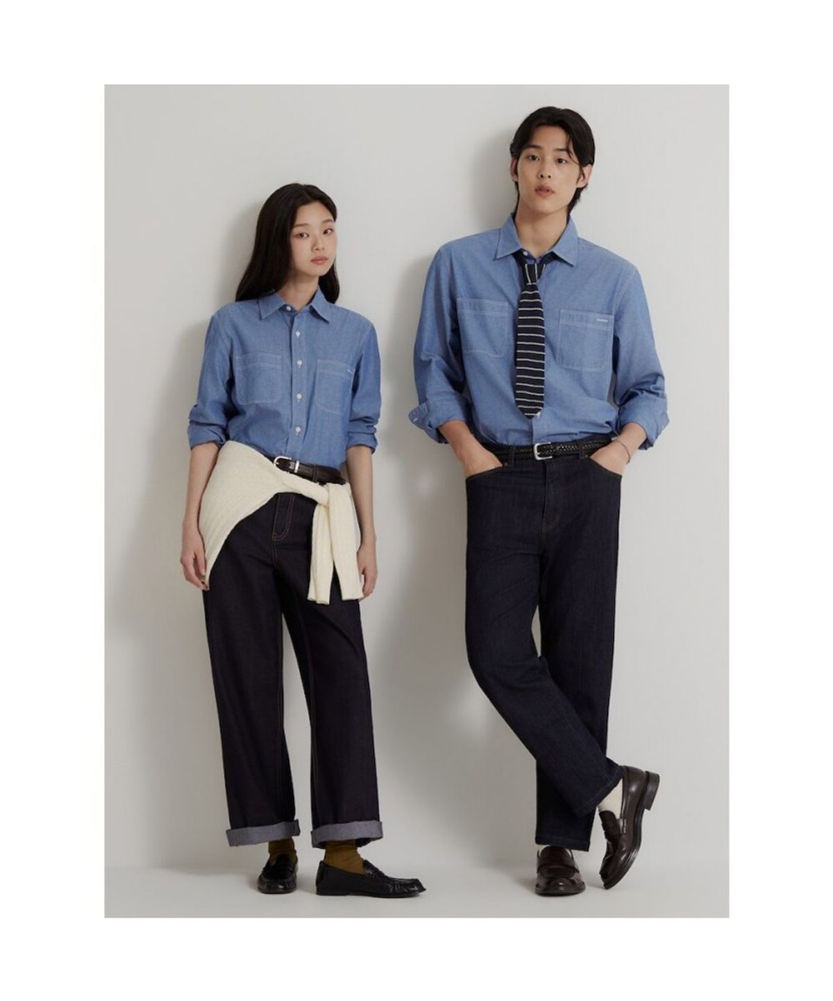 빈폴 멘(BEANPOLE MEN) [Essential] 샴브레이 셔츠 - 블루