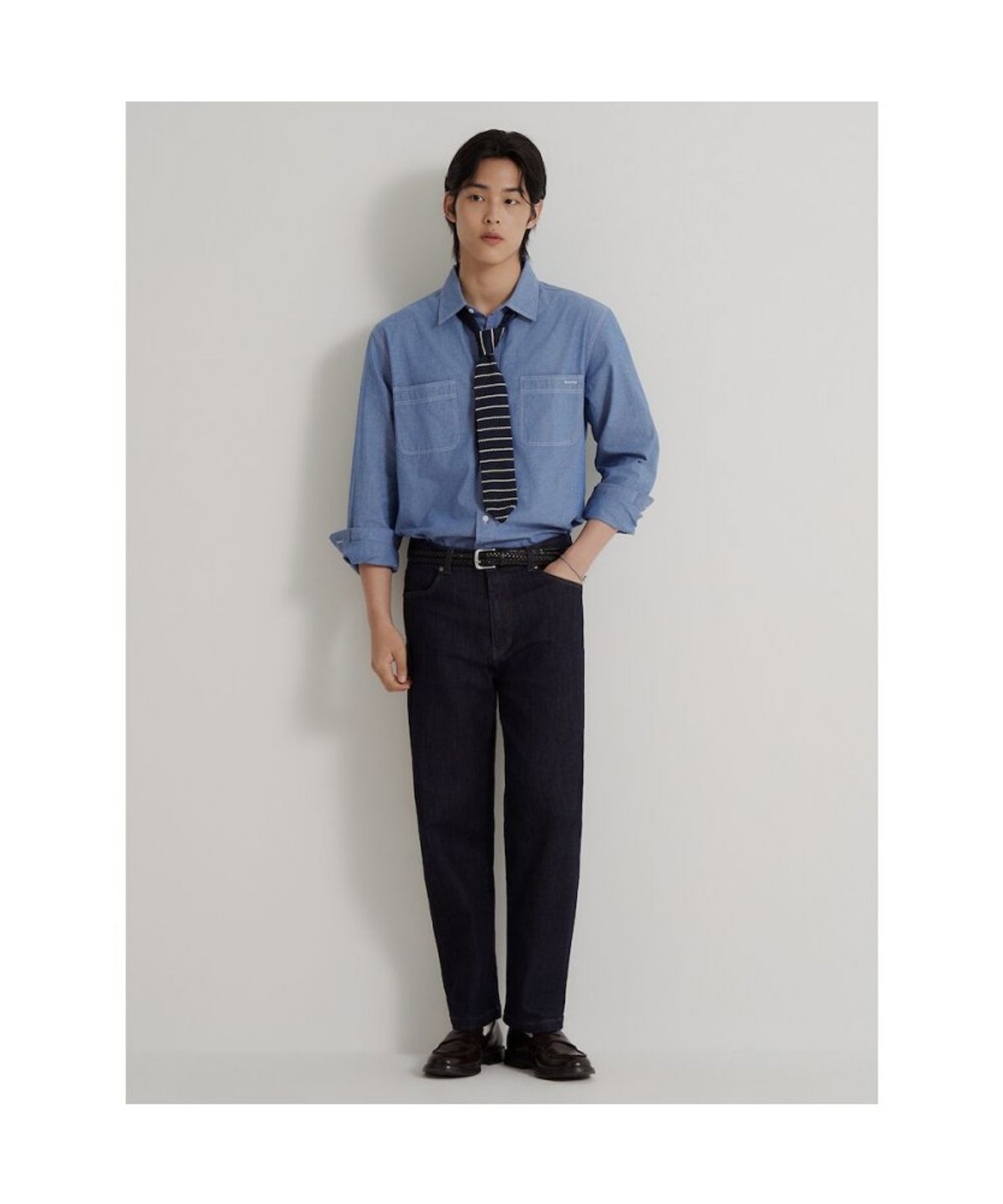 빈폴 멘(BEANPOLE MEN) [Essential] 샴브레이 셔츠 - 블루