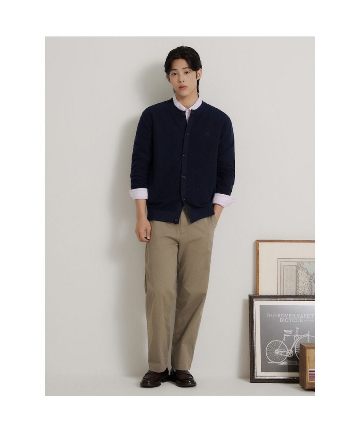 빈폴 멘(BEANPOLE MEN) [Essential] 텍스처 라운드 카디건 - 네이비