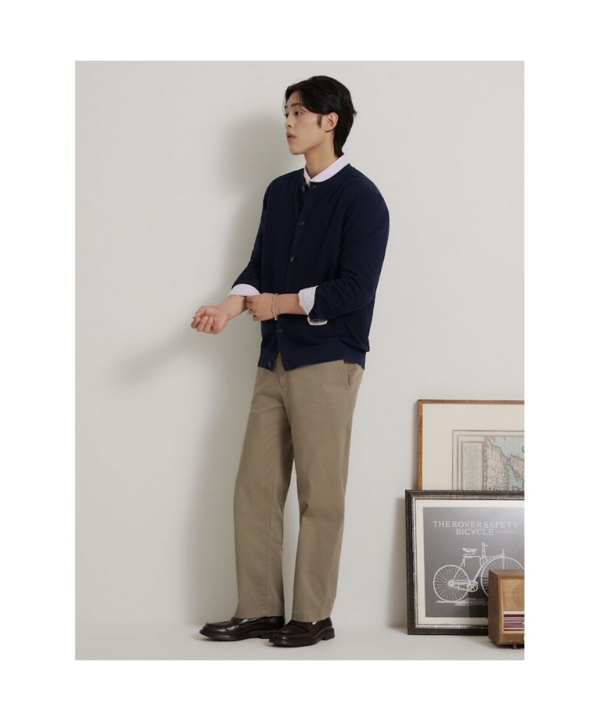 빈폴 멘(BEANPOLE MEN) [Essential] 텍스처 라운드 카디건 - 네이비