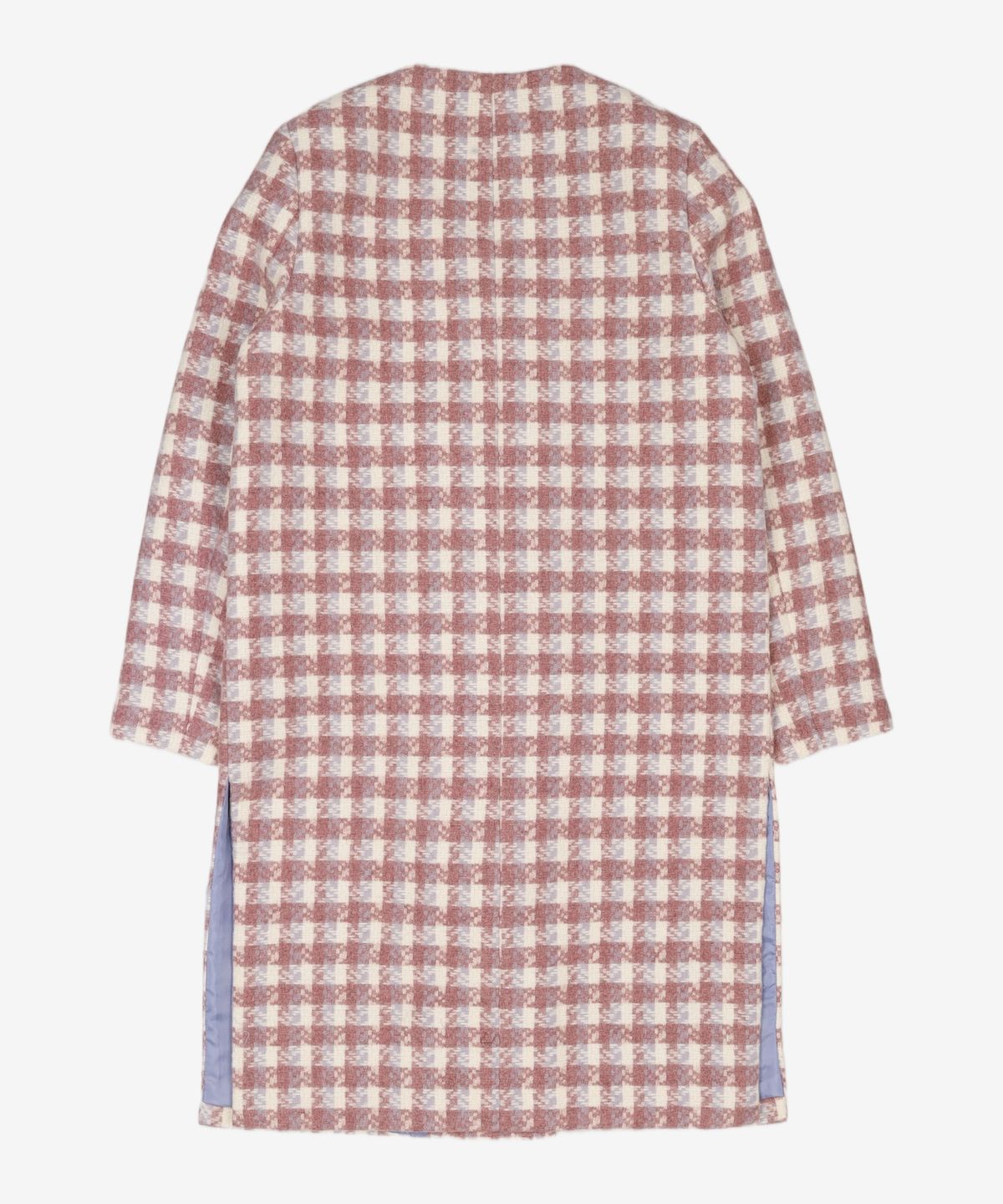 제로스트릿(ZEROSTREET) V-NECK SIDE SLIT CHECK COAT / PINK S