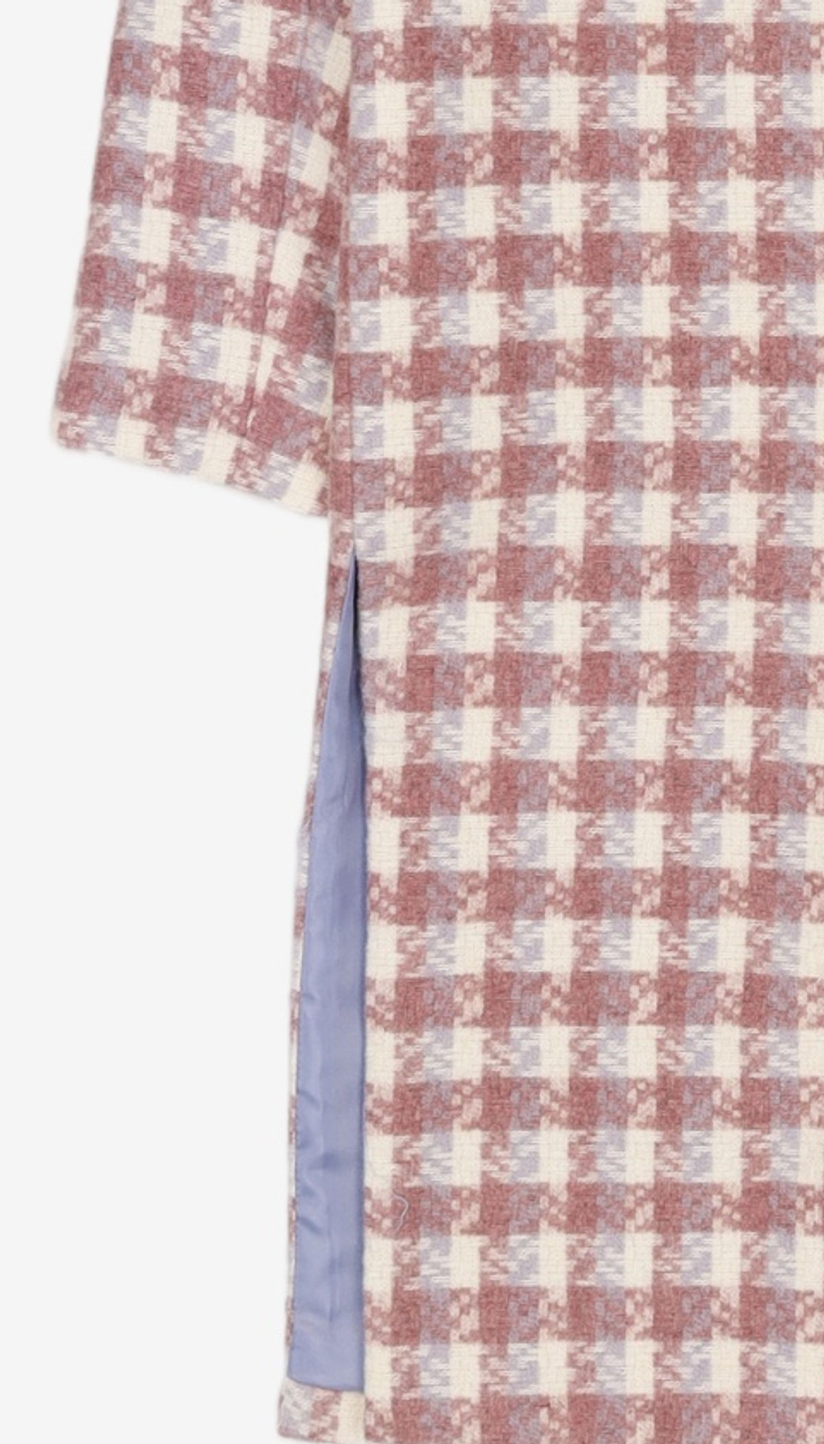 제로스트릿(ZEROSTREET) V-NECK SIDE SLIT CHECK COAT / PINK S