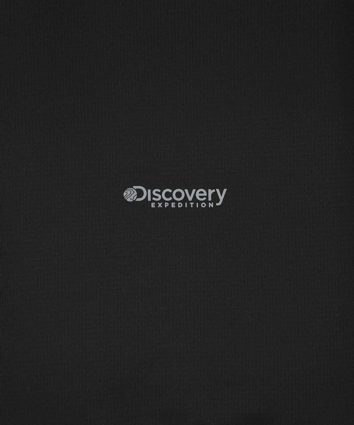 디스커버리 익스페디션(DISCOVERY EXPEDITION) 남성 핑거홀 반집업 후드티 (BLACK)