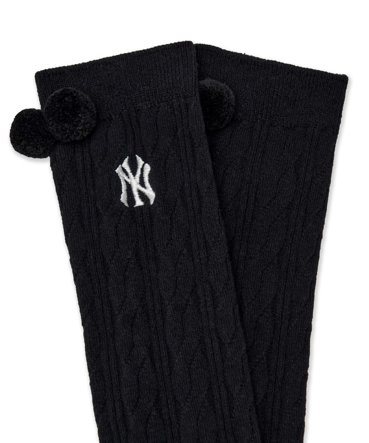 엠엘비 키즈(MLB KIDS) 니트 방울 니삭스 NY (Black)
