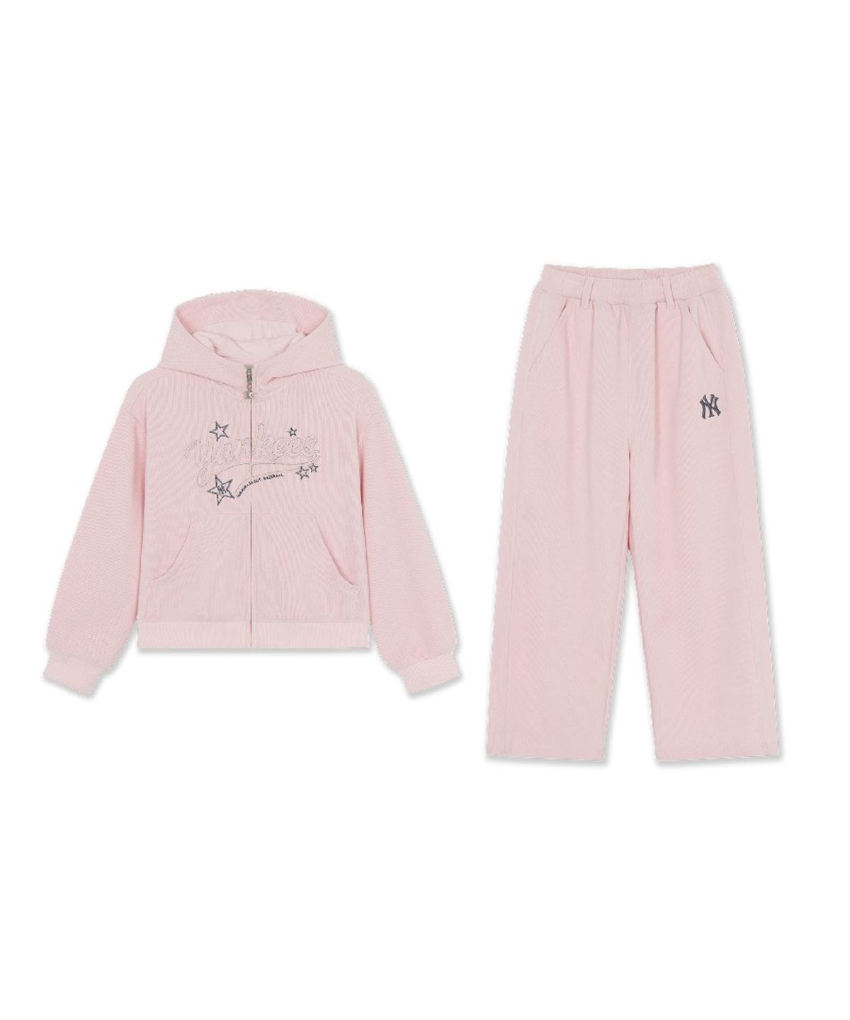 엠엘비 키즈(MLB KIDS) 스트릿 걸즈 후드집업 와이드팬츠 세트 NY (L.Pink)