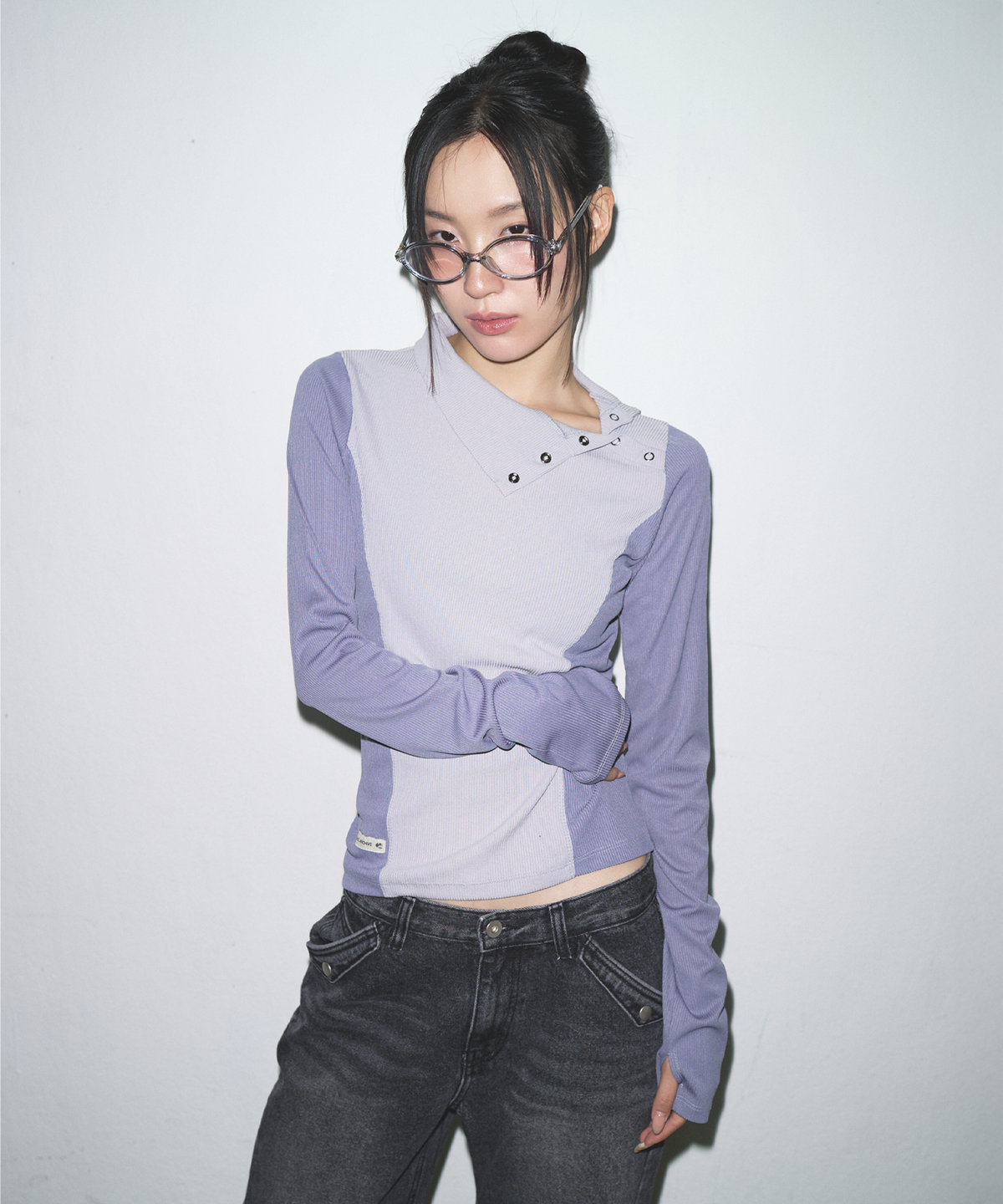 소흘(SOHUL) Side High Neck T (퍼플 그레이)