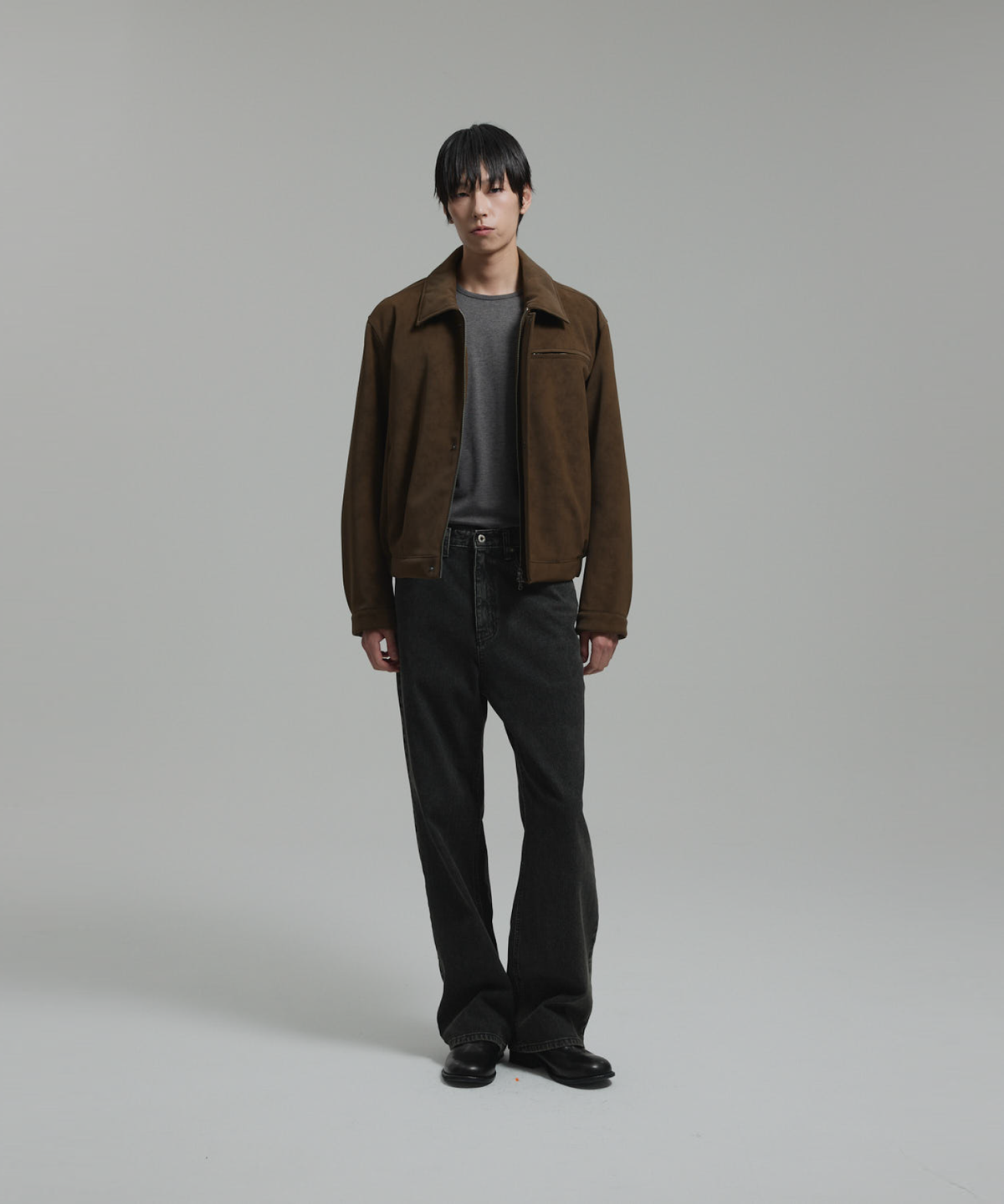 넌블랭크(NONBLANK) 루즈 와이드 웨일 데님 팬츠_BLACK