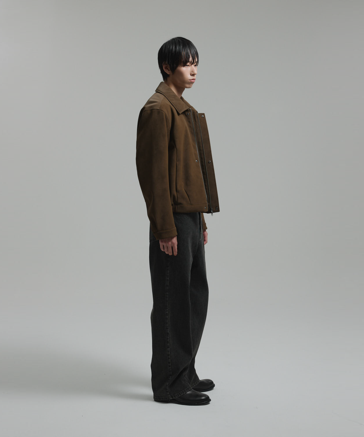 넌블랭크(NONBLANK) 루즈 와이드 웨일 데님 팬츠_BLACK