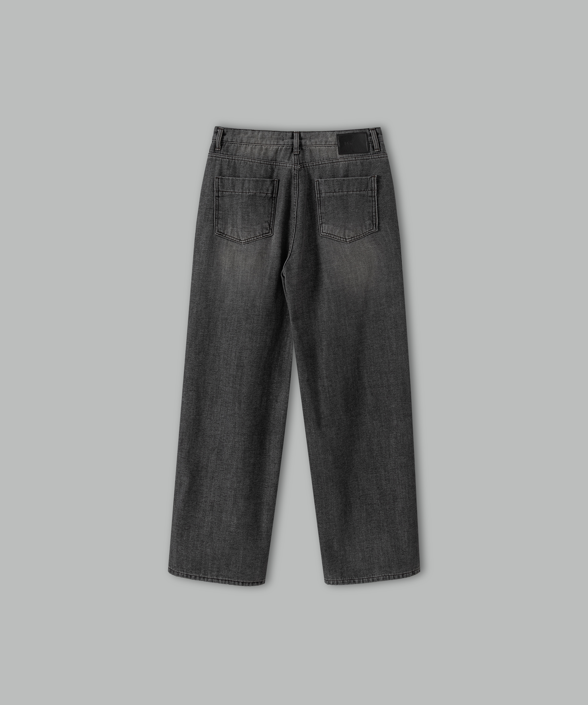 넌블랭크(NONBLANK) 루즈 스트레이트 인브러쉬 데님 팬츠_MUD GREY