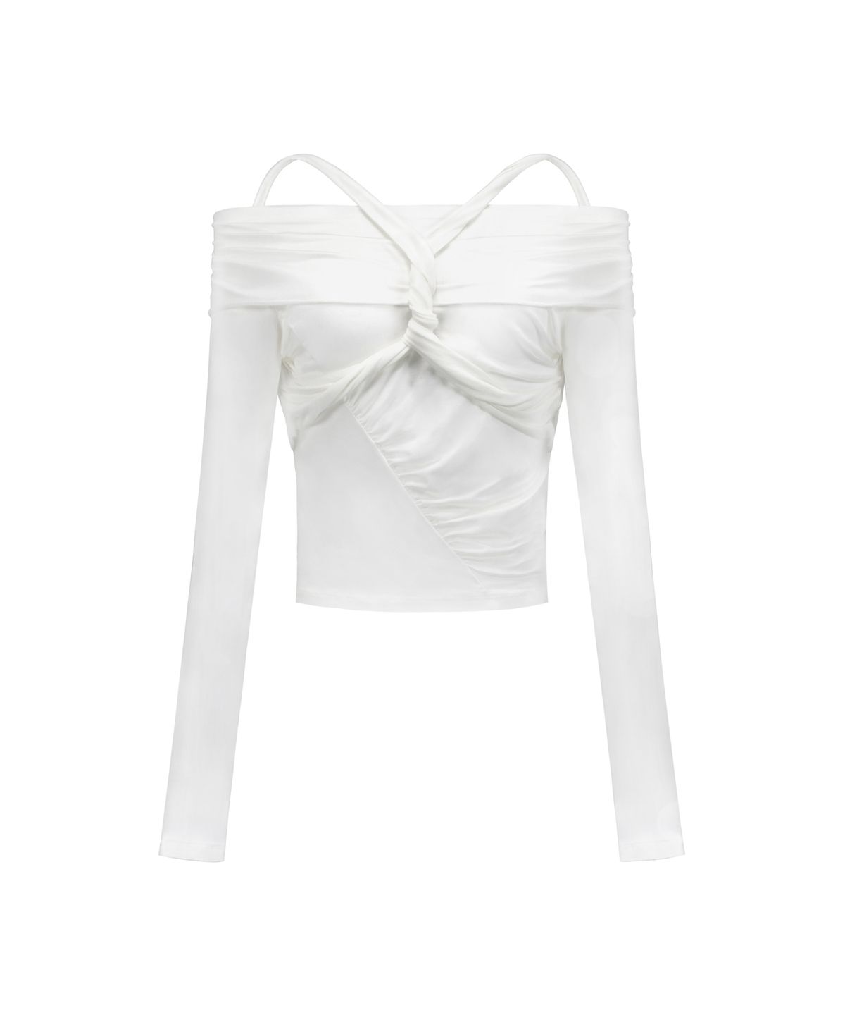 락케이크(ROCKCAKE) Twisted Off Shoulder Top - Ivory