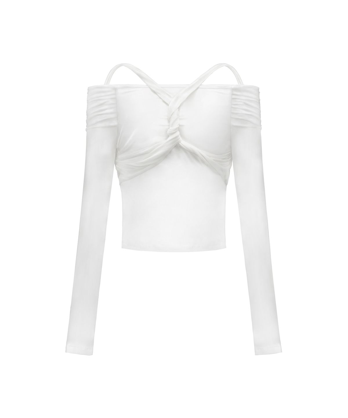락케이크(ROCKCAKE) Twisted Off Shoulder Top - Ivory