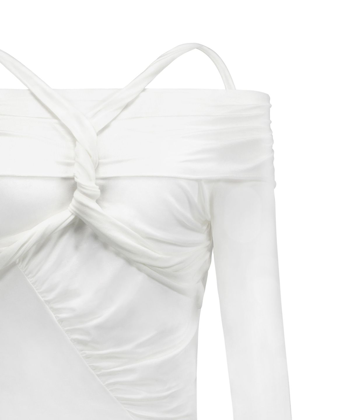 락케이크(ROCKCAKE) Twisted Off Shoulder Top - Ivory