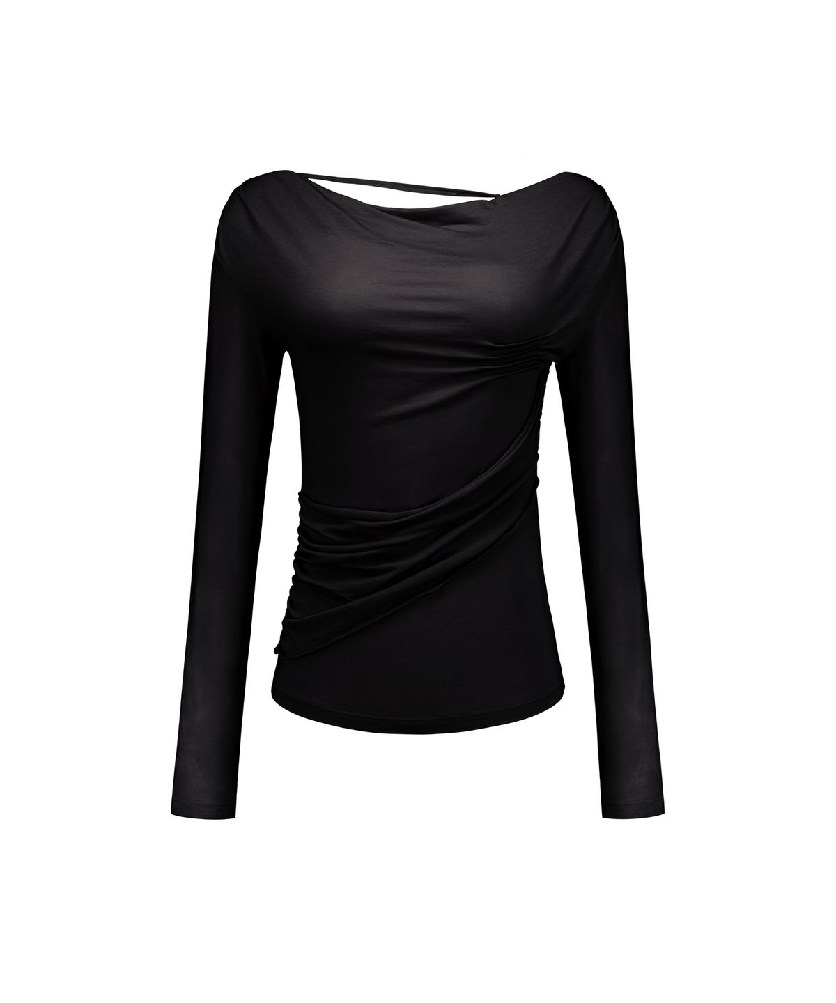 락케이크(ROCKCAKE) Pinched Cowl Top - Black